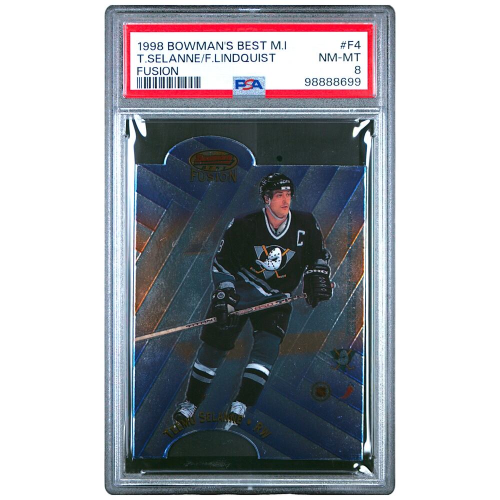 1998 Bowman's Best Mirror Image Fusion #F4 Teemu Selanne Fred Lindquist PSA 8